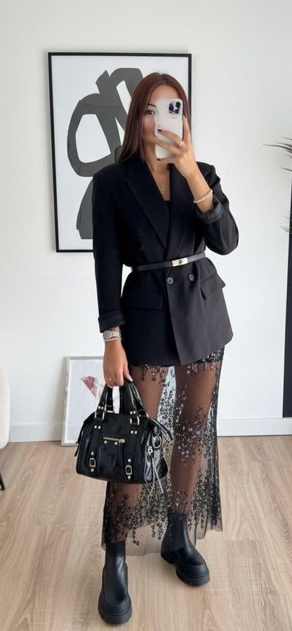 jupe sequin noir