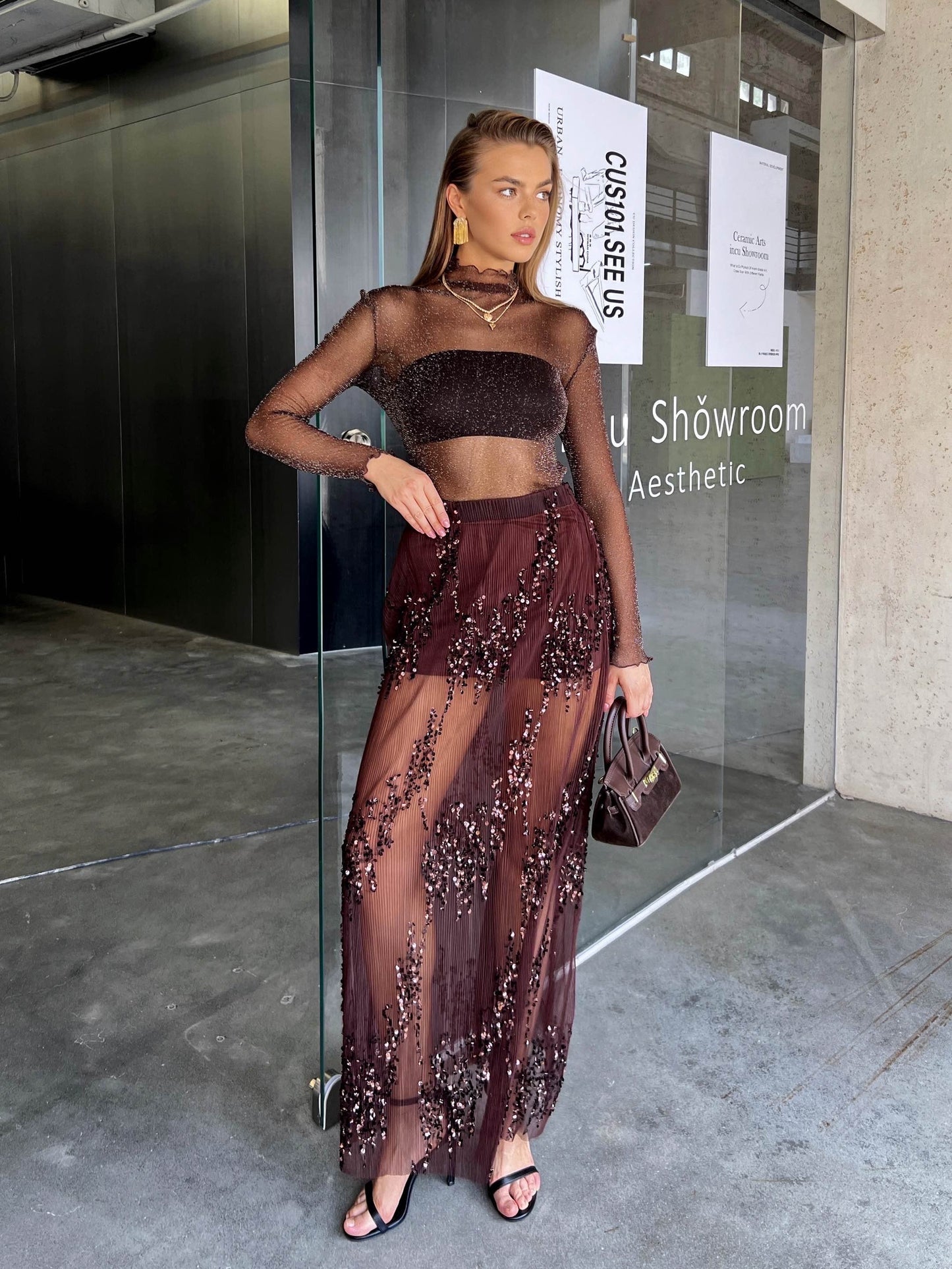 Jupe doublure paillettes