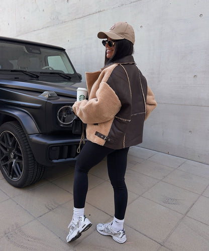 blouson aviateur bi matière