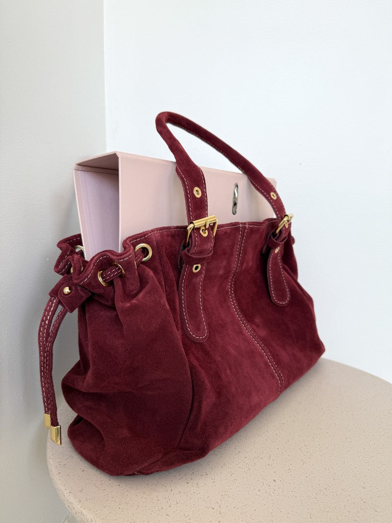 Sac suedine bordeaux