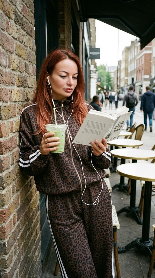 ensemble jogging leopard