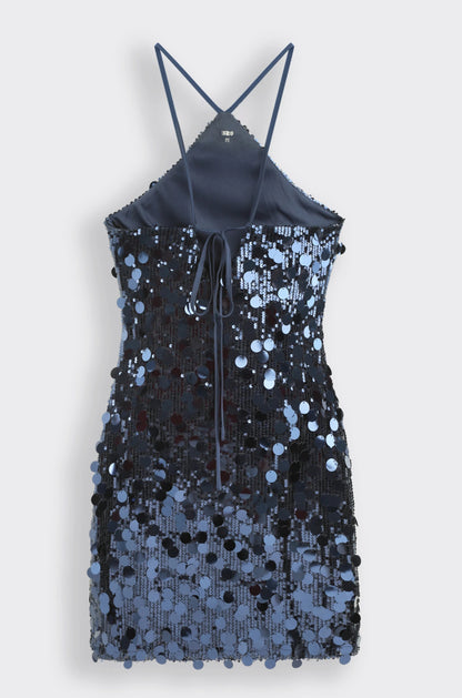 Robe courte à gros sequins