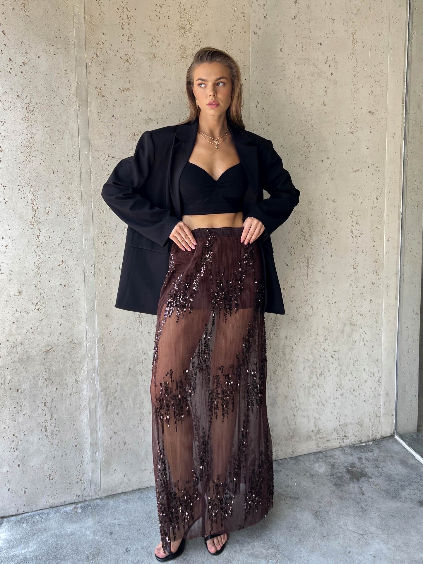 Jupe doublure paillettes