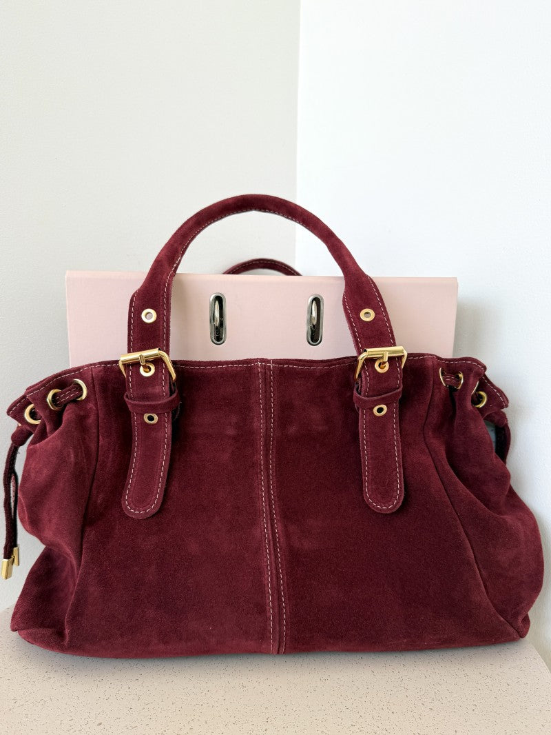 Sac suedine bordeaux