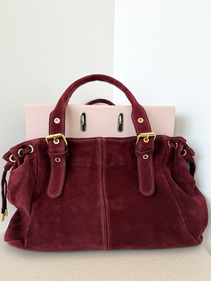 Sac suedine bordeaux