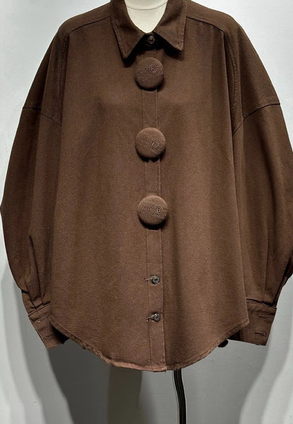 chemisier oversize chocolat