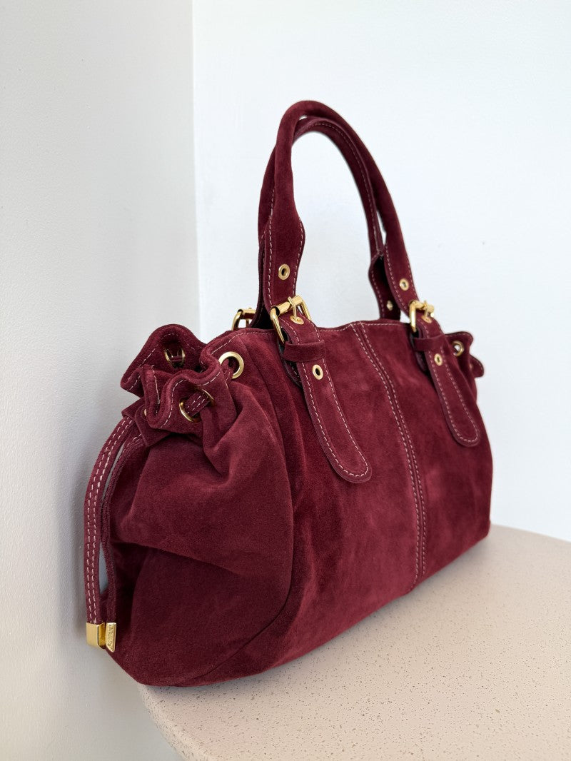Sac suedine bordeaux
