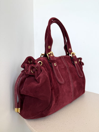 Sac suedine bordeaux