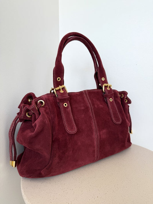 Sac suedine bordeaux