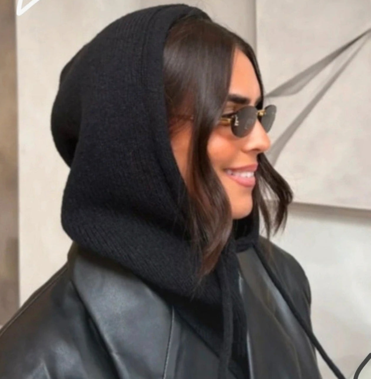 Cagoule en maille côtelée