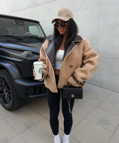 blouson aviateur bi matière