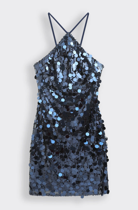 Robe courte à gros sequins