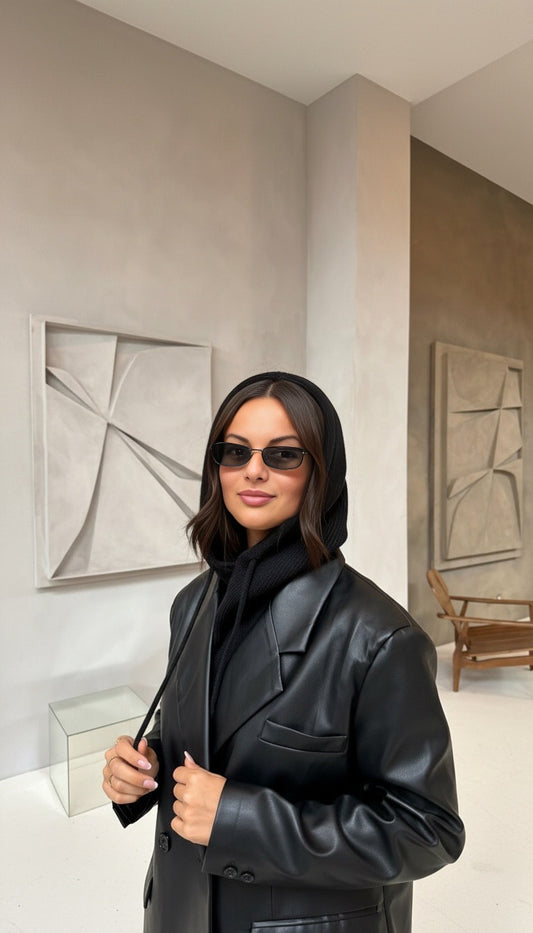 Cagoule en maille côtelée